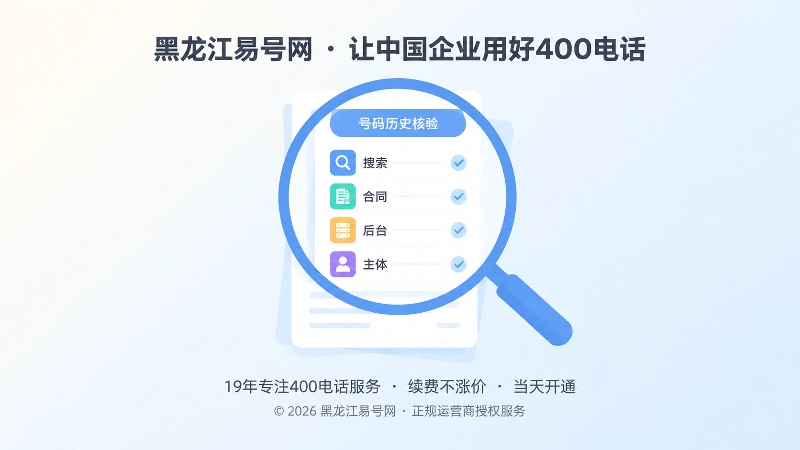 400电话申请前核验号码历史的聚焦式示意图